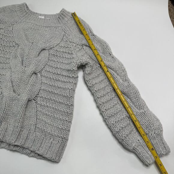 Gap Sweater Chunky Cable Light Blue Marled Knit Size S Small Alpaca/Wool Blend - Picture 5 of 9